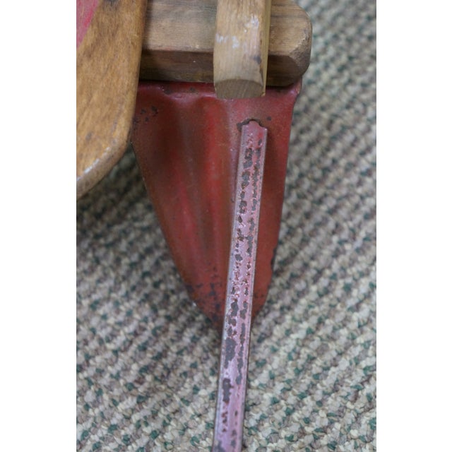 Mid Century Royal Racer Oak & Metal Sled Flexible Flyer Style Snow Sleigh For Sale - Image 12 of 18