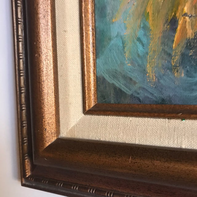 Vintage Abstract Floral Oil Painting by Mary Solbrig For Sale - Image 10 of 11