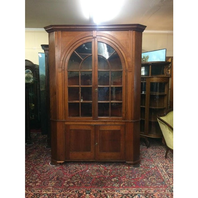 Wood Antique Corner Cupboard, American Cherry Corner Cabinet For Sale - Image 7 of 15