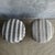 Off-white Pair of Striped Off-white, Gray Vintage Turkish Rug Ottomans For Sale - Image 8 of 8