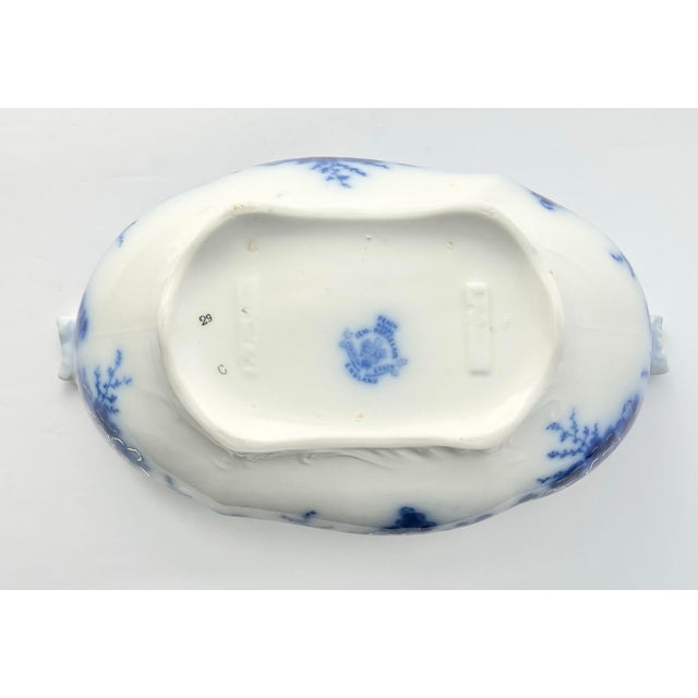 1910s Antique Johnson Brothers “Peach” Ceramic Vegetable Serving Bowl & Lid For Sale - Image 10 of 12