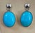 Metal 22 Carat Natural Sleeping Beauty Turquoise Cocktail Earring 18 Karat White Gold For Sale - Image 7 of 18