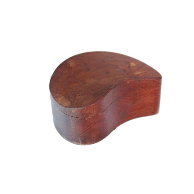 Handmade Teardrop Lidded Swivel Box by Wood Wonders of Trinidad Ca For Sale - Image 4 of 4