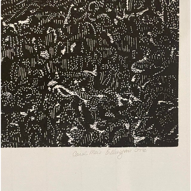 Traditional Carol Meis Ellington Stormy Weather Linocut For Sale - Image 3 of 4