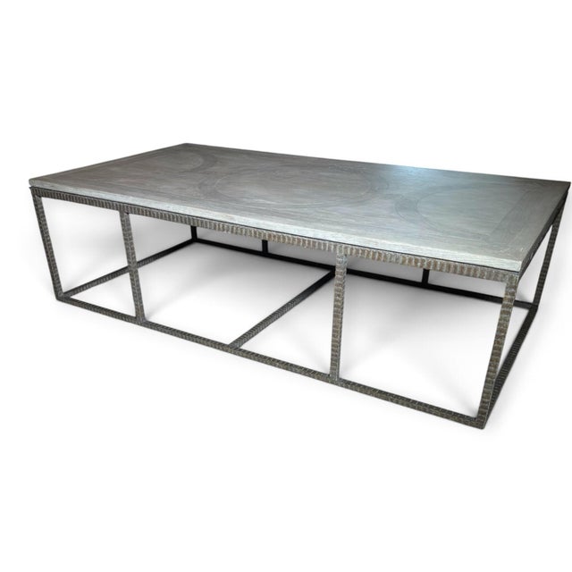 Contemporary Formations Tavolino Iron and Wood Coffee Table For Sale - Image 3 of 7