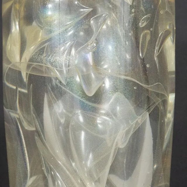 Mid-Century Modern Gold-Flecked Art Glass Vase For Sale - Image 10 of 13