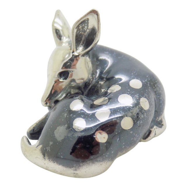 Vintage Italian Handmade Sterling Silver Deer Figurine from Saturno, 1980s For Sale
