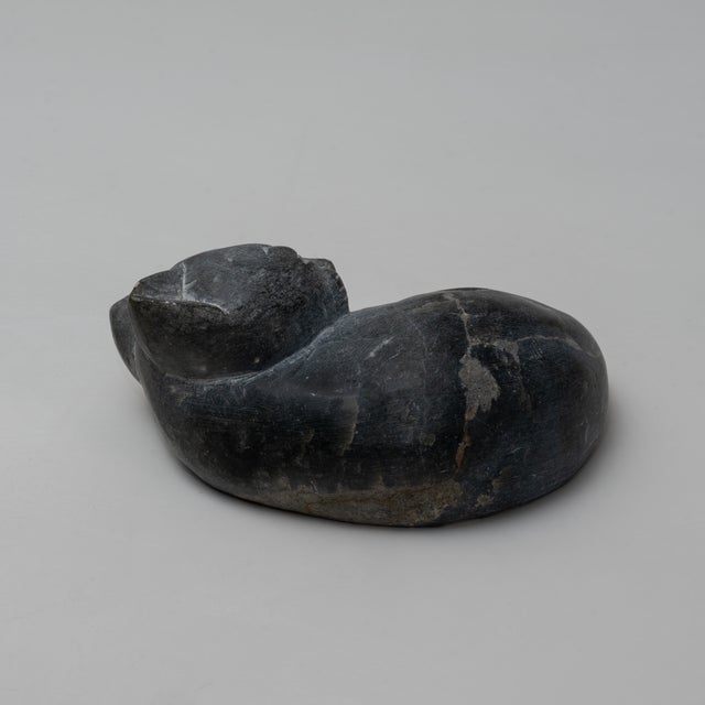 Rustic European Tian Jin Stone Kitten, Carved Riverstone For Sale - Image 3 of 3