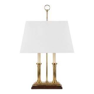 French Brass Tole Bouillotte Candlestick Lamp For Sale