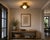 Not Yet Made - Made To Order Handcrafted Solid Brass Scalloped Flush Mount Ceiling Light With Opal Glass Globe For Sale - Image 5 of 8