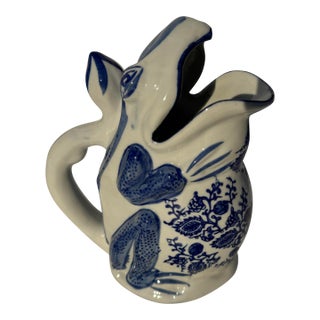 Blue and White Frog Pitcher For Sale