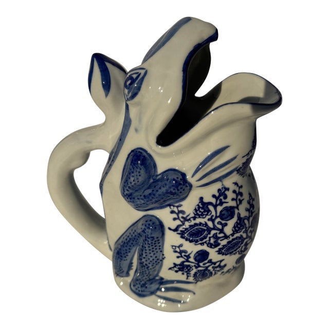 Blue and White Frog Pitcher For Sale