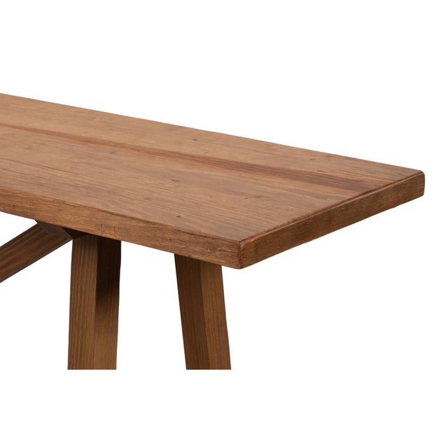 Farmhouse Double X Base Console Table in Pine For Sale - Image 10 of 11