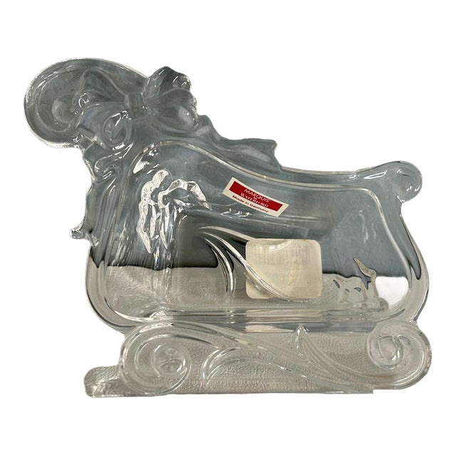 Waterford Marquis Clear Crystal Christmas Sleigh Candy Nut Trinket Dish For Sale