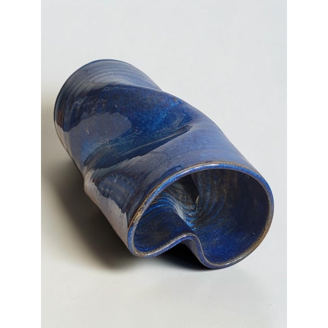 1980s Stoneware Roller Vase from Puisaye, 1980s For Sale - Image 5 of 7