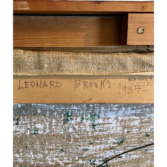 Leonard Brooks, Large Canadian Mexican Modernist Figurative Abstract Collage Painting Landscape, 1984 For Sale - Image 4 of 13