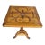 Vintage Folk Art Hand-Carved Pine Pedestal Side Table With Thistle Design For Sale