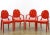 Postmodern Late 20th Century Set of Four Philippe Starck Style Red Molded Plastic Armchairs For Sale - Image 3 of 10