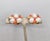 Trifari Vintage 1959 Signed Crown Trifari Faux-Pearl & Cabochon Faux-Coral Clip Earrings-2 Pieces For Sale - Image 4 of 8