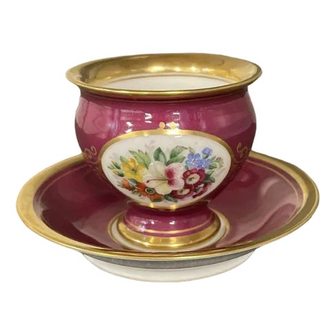 Empire Style Cup and Saucer from Royal Copenhagen, Set of 2 For Sale