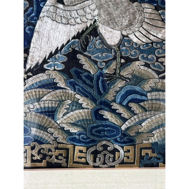 Late 19th Century Framed Chinese Qing Dynasty Embroidered Sixth Rank Badge For Sale - Image 10 of 10