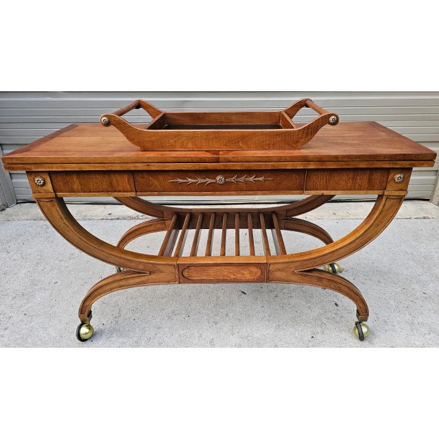 Mid 20th Century Mid 20th Century Hollywood Regency Thomasville Server With Retractable Top and Removable Tray For Sale - Image 5 of 12