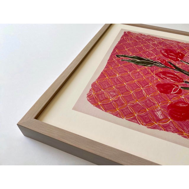 1980s David Hockney Vintage 1985 Pop Art Lithograph Print Framed Exhibition Poster " Amaryllis in Vase " 1984 For Sale - Image 5 of 18