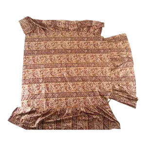 Fine and Early Antique 19th Century Printed Glazed Waxed Chintz American Coverlet Bed Spread Quilt
