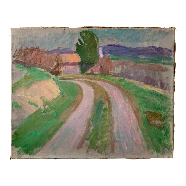 1960s Kaspar Ilg Oil on Canvas Landscape Painting For Sale