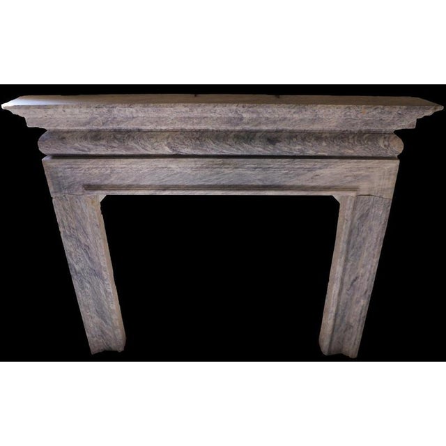 20th Century French Louis XVI Marble Fireplace in Blue-Grey Tones For Sale - Image 3 of 3