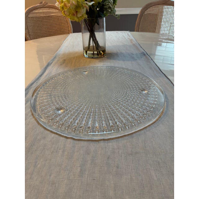 Transitional Vintage Ornate Three Footed Cake Plate For Sale - Image 3 of 4