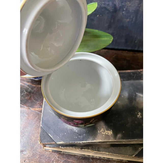 Boho Chic Black and Pink Rosenthal Germany Trinket Dish Selb For Sale - Image 3 of 7