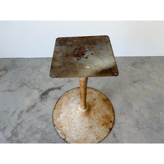 Vintage Tulip Metal Base Dining Table With Italian Travertine Top – Outdoor For Sale - Image 9 of 12