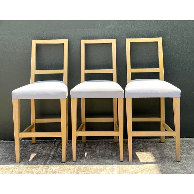 This sophisticated set of three barstools by the renowned design house Niedermaier epitomizes Postmodern minimalism with a...