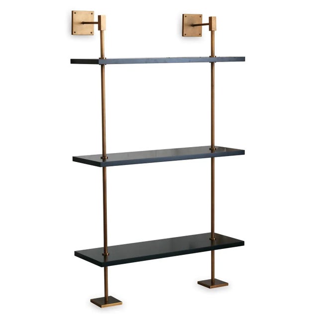 Marais 3-Tier Black & Brass Shelf 36" For Sale In Chicago - Image 6 of 6