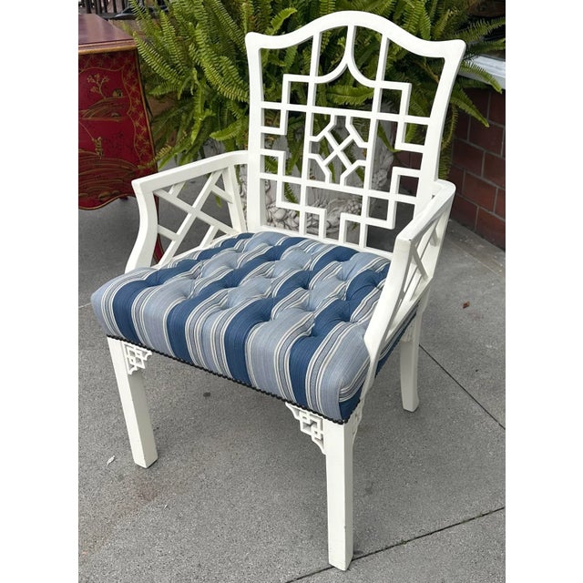 Priced Each! Hollywood Regency Chinese Chippendale Arm Chair.