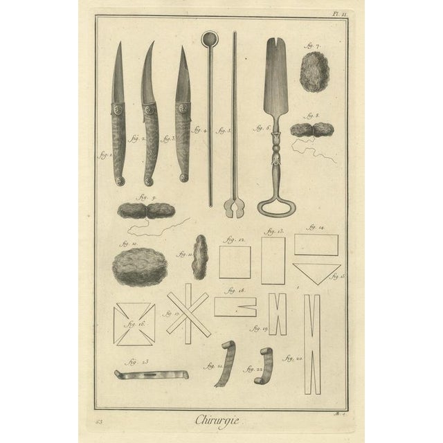 Beige Antonio Baratti, Scalpels, Lint and Compresses, Diderot Surgery Plate Ii, 1772, Engraving For Sale - Image 8 of 8