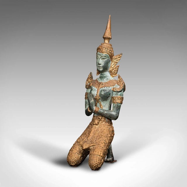 Art Deco 1940s Vintage Art Deco Decorative Prayer Figure For Sale - Image 3 of 13