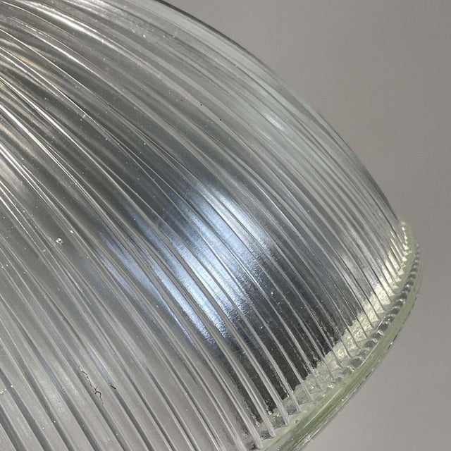 Art Deco Industrial Glass Pendant Lamp from Holophane, France, 1930s For Sale - Image 10 of 17