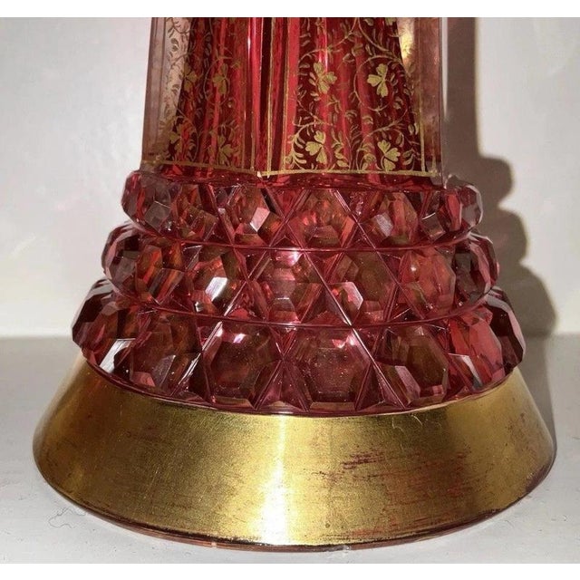 Bohemian Ruby Cut-to-Clear Gilt Glass Goblets from Moser, 1840, Set of 2 For Sale - Image 17 of 18