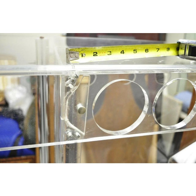 Vintage Mid Century Modern Lucite and Oak Wood Butcher Block Liquor Bar Table For Sale - Image 9 of 12