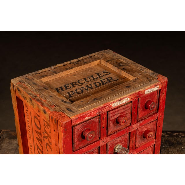 A small parts cabinet that was once made for use in a machinists shop. This cabinet was constructed from various crates...