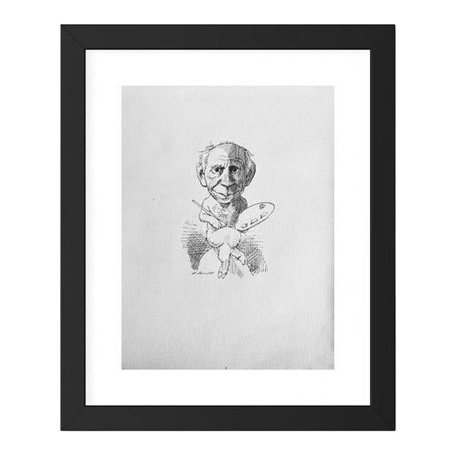 David Levin Bookplate Drawing: Pablo Picasso (c.1965, 8x10, Matted/Framed 14"x11") For Sale