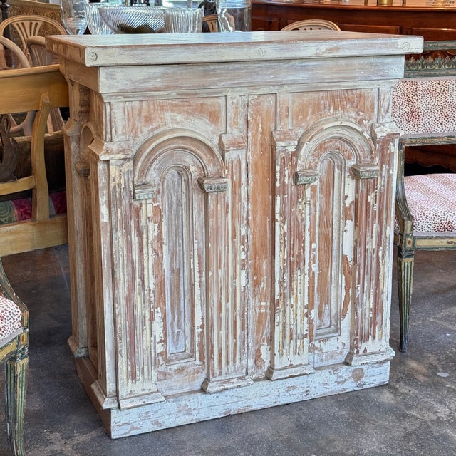 Traditional Stripped Console With Carved Architectural Panels For Sale - Image 3 of 10