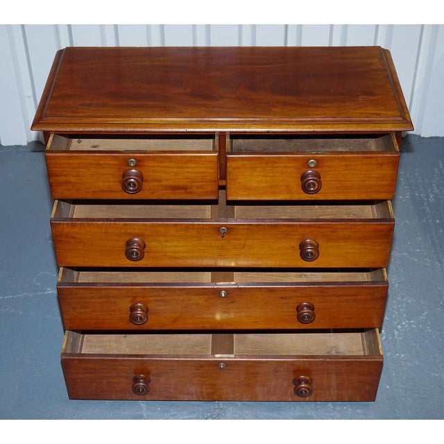 Large Victorian Chest of Drawers with Original Knobs and Locks For Sale - Image 12 of 16