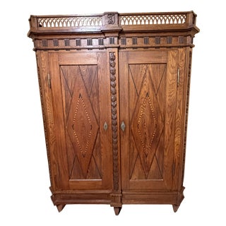 Louis XVI Cabinet with Inlaid and Carvings, 1740 For Sale