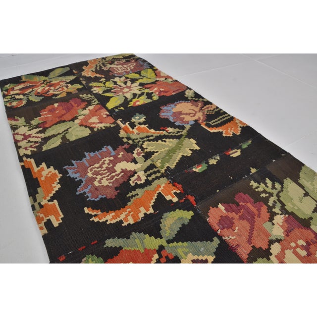 1960s Anatolian Flower Design Vintage Runner For Sale - Image 5 of 7