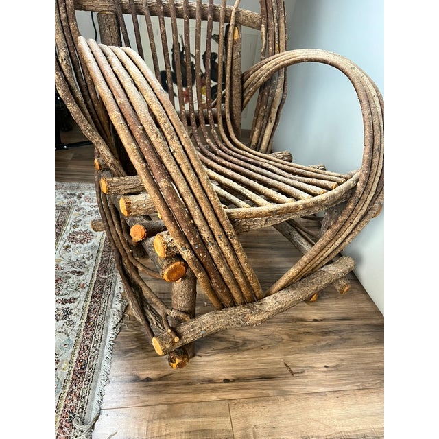Vintage Adirondack Bent Willow Arm Chair For Sale - Image 10 of 11