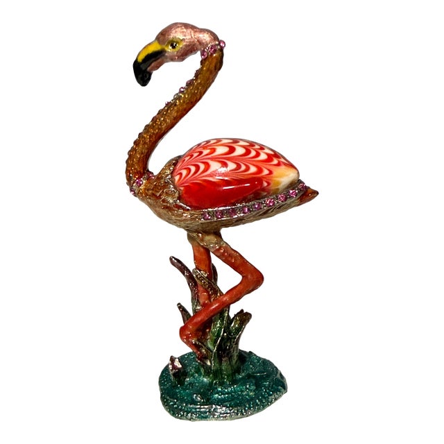 2006 Fitz and Floyd Guild Collection Jeweled Flamingo Figurine With Box For Sale