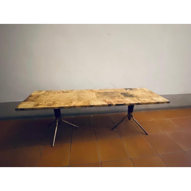 Mid-Century Modern Lacquered Parchment Coffee Table attributed to Aldo Tura, Italy, 1960s For Sale - Image 3 of 10
